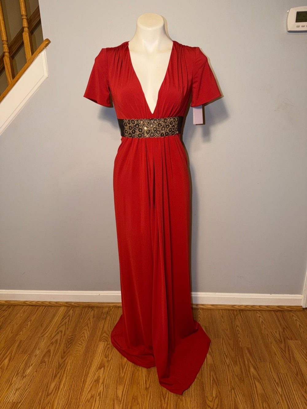 Vera Wang Ladies NWT V-Neck Short Sleeve formal gown. Size 2